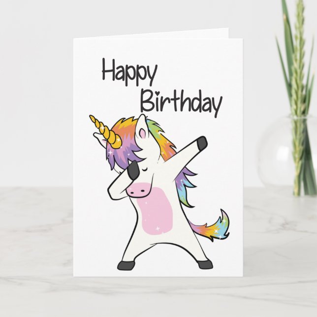 Carte d'anniversaire de l'Unicorne (Devant)