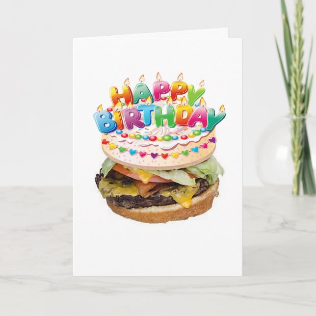 Carte d'anniversaire de luxe d'hamburger (Devant)