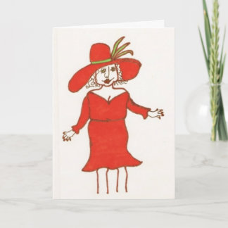 Carte d'anniversaire de Madame In Red