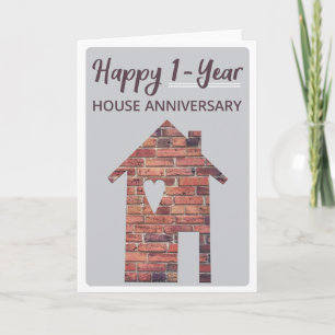 Carte d'anniversaire de maison 1 an