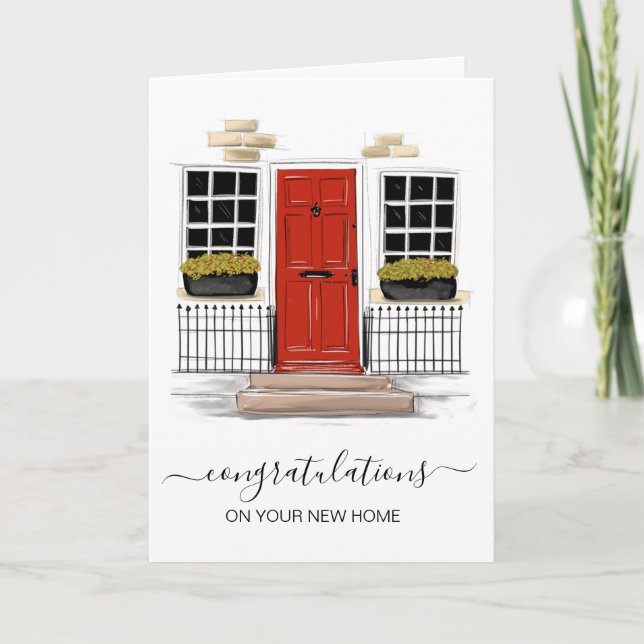 Carte d'anniversaire de maison heureuse, illustrat (Devant)