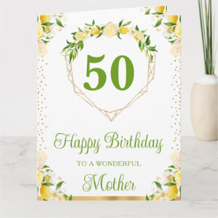 Carte d'anniversaire de maman aux citrons floraux