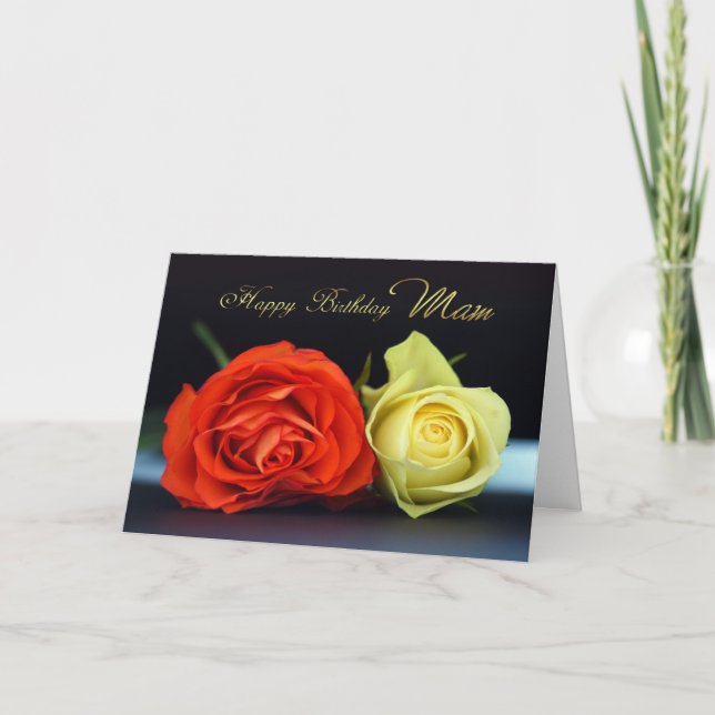Carte d'anniversaire de maman avec des roses (Devant)