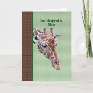 Carte d'anniversaire de maman avec Giraffe