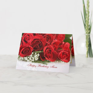 Carte d'anniversaire de maman avec les roses