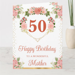 Carte d'anniversaire de maman avec roses roses blu