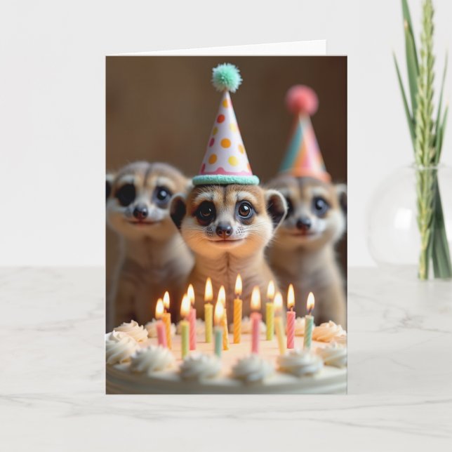 Carte d'anniversaire de mammifère curieux (Devant)