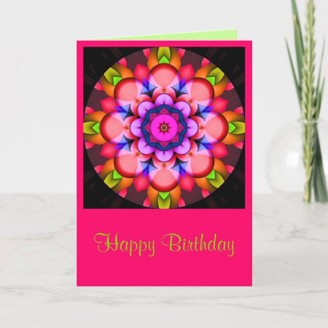 Carte d'anniversaire de Mandala colorée (Devant)