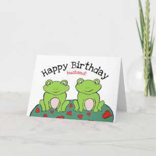 Carte d'anniversaire de mari grenouille