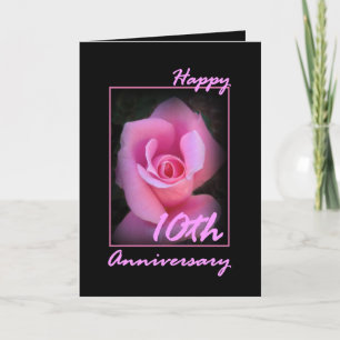 Carte d'anniversaire de mariage 10 ans avec bourge