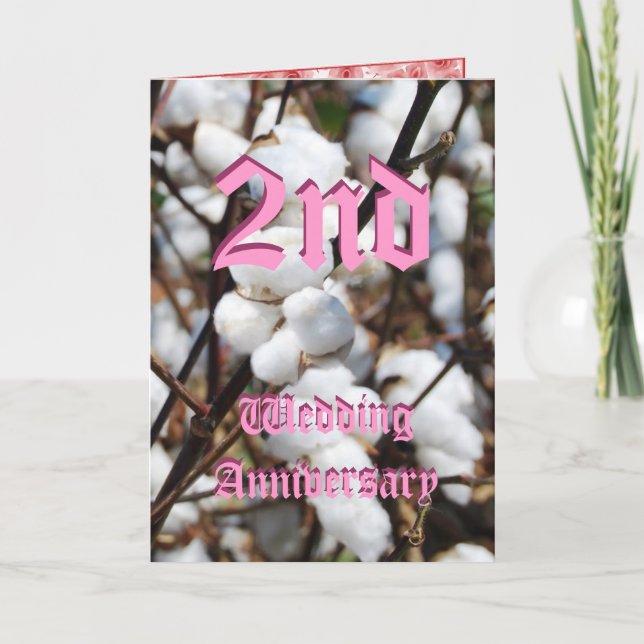 carte d'anniversaire de mariage 2 ans - Coton (Devant)
