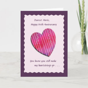 Carte d'anniversaire de mariage 60 ans Heartstring