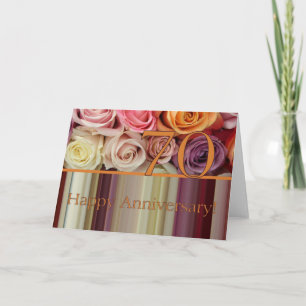 Carte d'anniversaire de mariage 70 ans - Rayure de