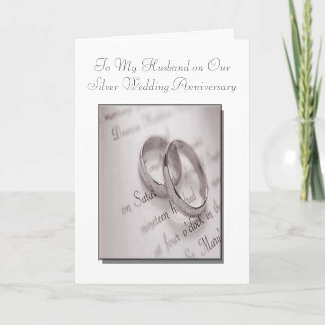 Carte d'anniversaire de mariage argent pour mari e (Devant)