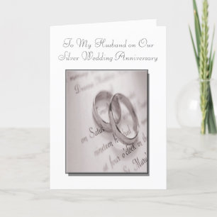 Carte d'anniversaire de mariage argent pour mari e