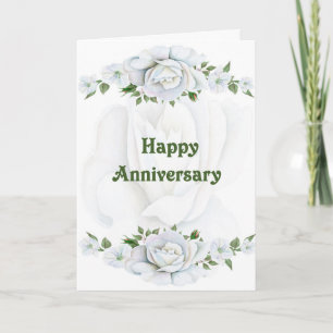 Carte d'anniversaire de mariage avec de jolies ros