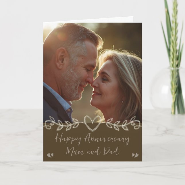 Carte d'anniversaire de mariage avec photo (Devant)