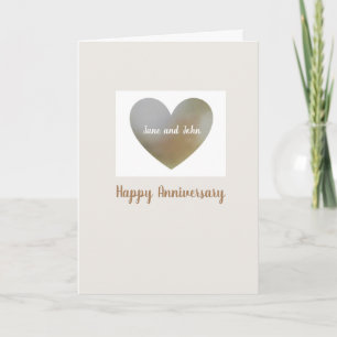 Carte d'anniversaire de mariage cœur perle - perso