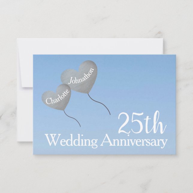 Carte d'anniversaire de mariage de 25 ans d'argent (Devant)