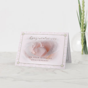 Carte d'anniversaire de mariage de dentelle et de