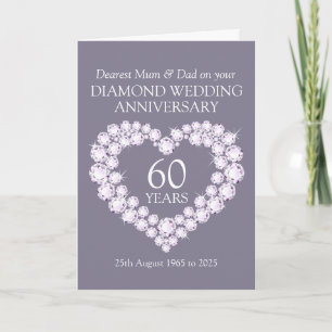 Carte d'anniversaire de mariage de diamant pour ma