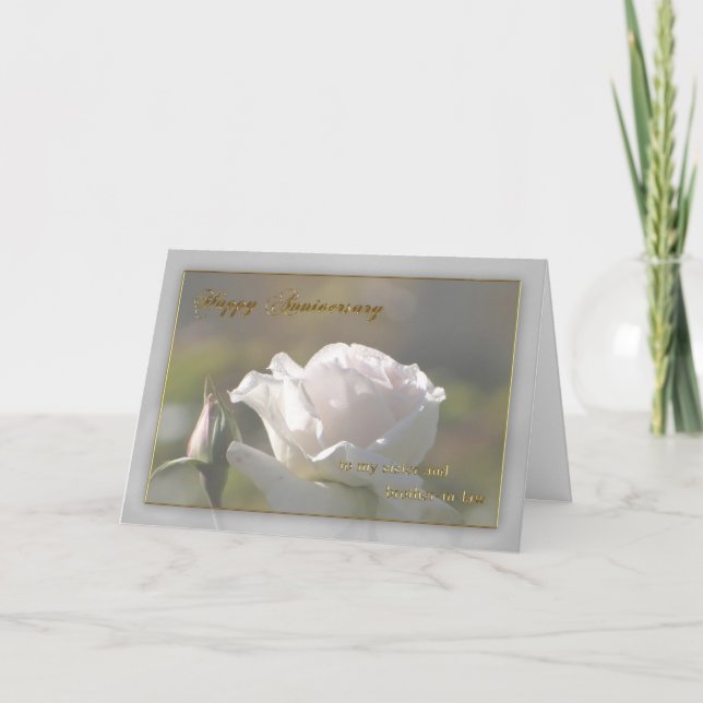 Carte d'anniversaire de mariage de sœur et beau-fr (Devant)