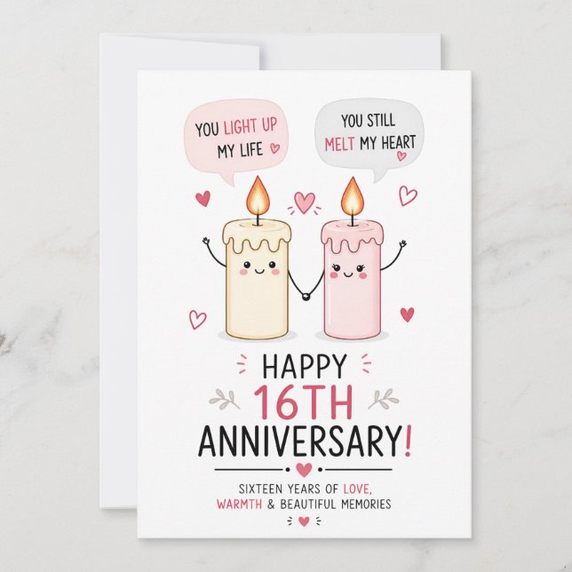 Carte d'anniversaire de mariage drôle en cire Vous (Devant)