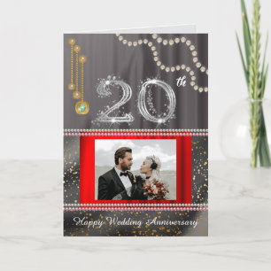 Carte d'anniversaire de mariage Émeraude 20 ans po