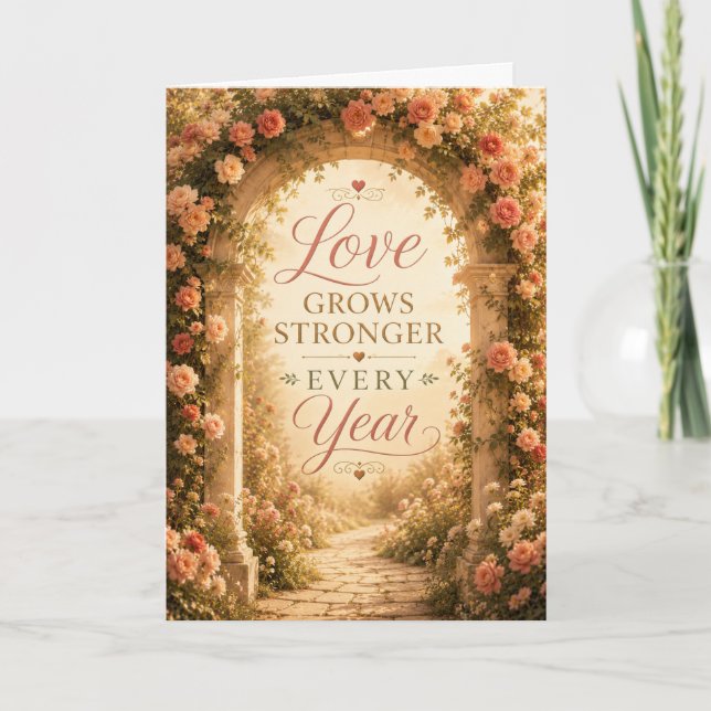 Carte d'anniversaire de mariage : L'amour grandit  (Devant)