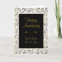 Carte d'anniversaire de mariage photo noir blanc o