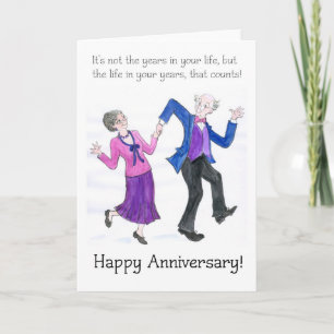 Carte d'anniversaire de mariage pour couple âgé