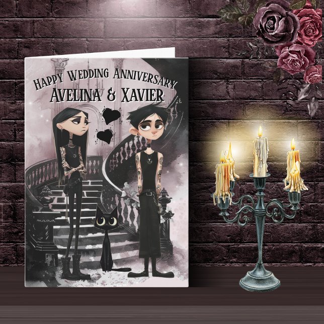 Carte d'anniversaire de mariage pour couple gothiq (Créateur téléchargé)
