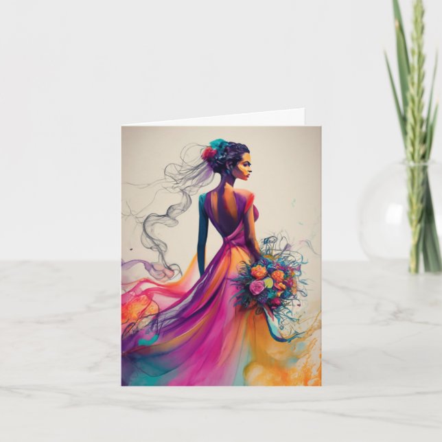 Carte d'anniversaire de mariage pour future mariée (Devant)