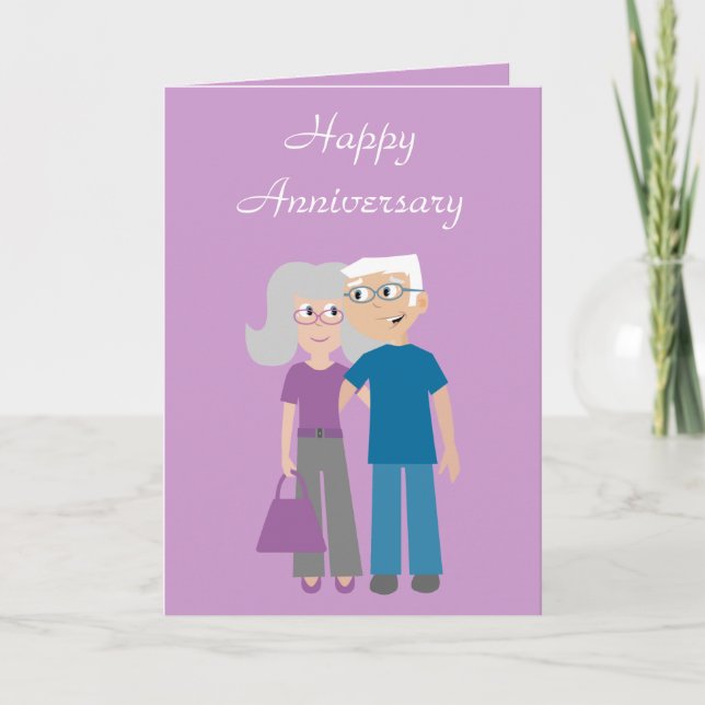 Carte d'anniversaire de mariage pour un couple de  (Devant)
