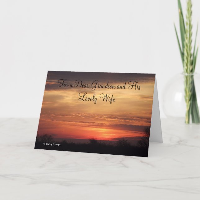 Carte d'anniversaire de mariage pour un petit-fils (Devant)