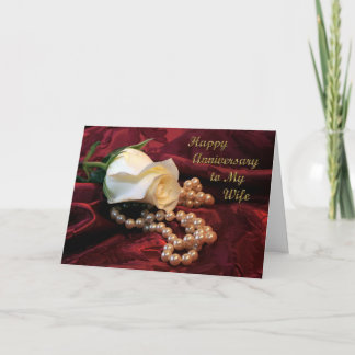 Carte d'anniversaire de mariage Rose