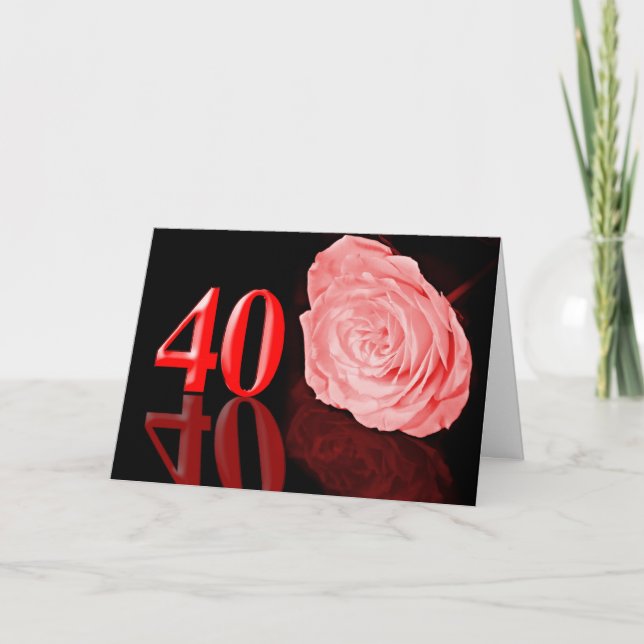 Carte d'anniversaire de mariage Rubis (40 ans) (Devant)