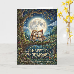 Carte d'anniversaire de mariage sous la pleine lun