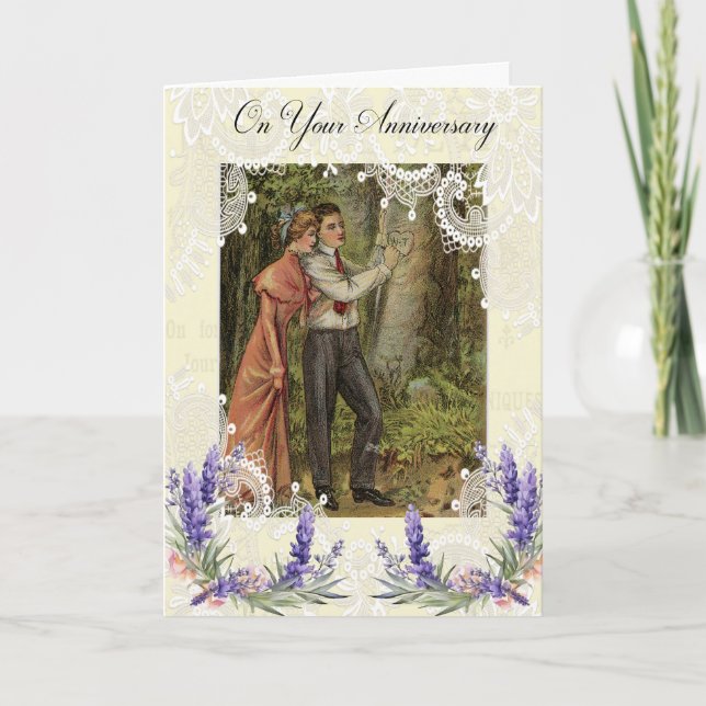 Carte d'anniversaire de Mariage victorien vintage (Devant)