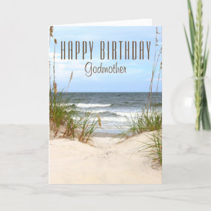 Carte d'anniversaire de marraine de plage