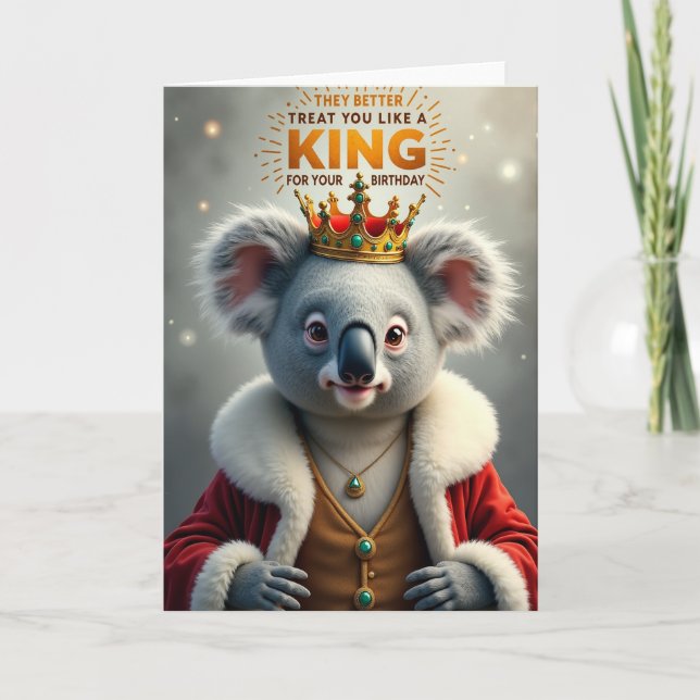 Carte d'anniversaire de marsupial couronné doux (Devant)