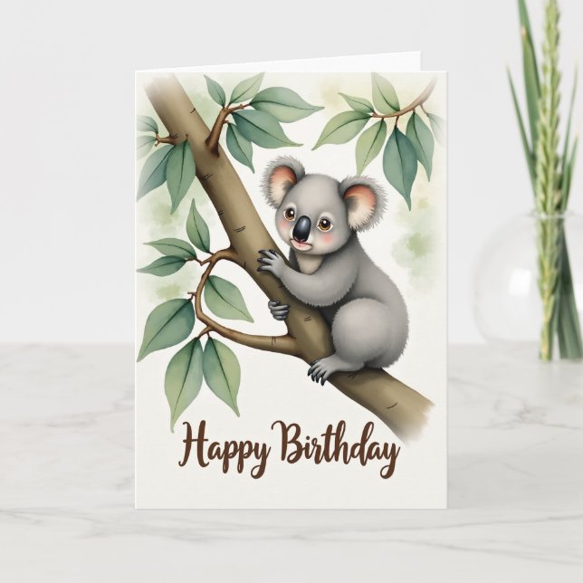 Carte d'anniversaire de marsupial doux et duveteux (Devant)