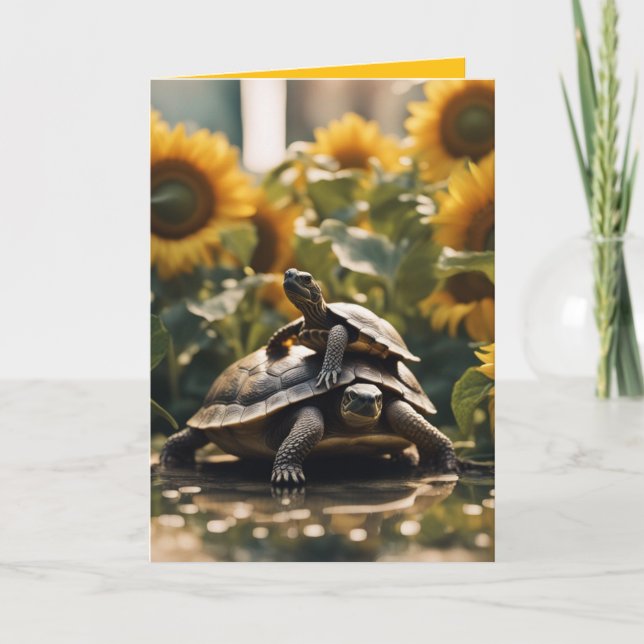 Carte d'anniversaire de meilleurs amis tortues et  (Devant)