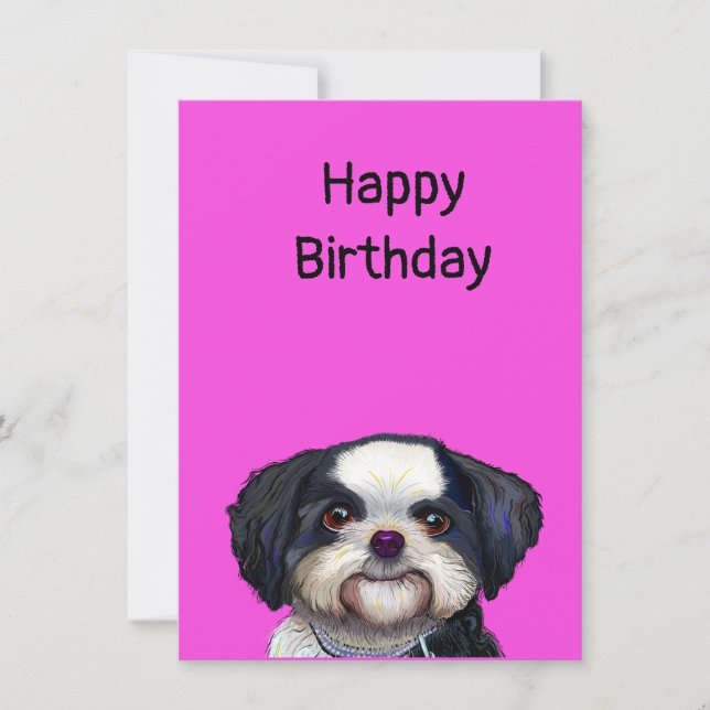 Carte d'anniversaire de mignonette Chien Chien (Devant)
