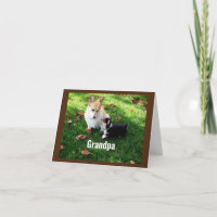 Carte d'anniversaire de mignonne chien et papillon