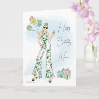 Carte d'anniversaire de mode