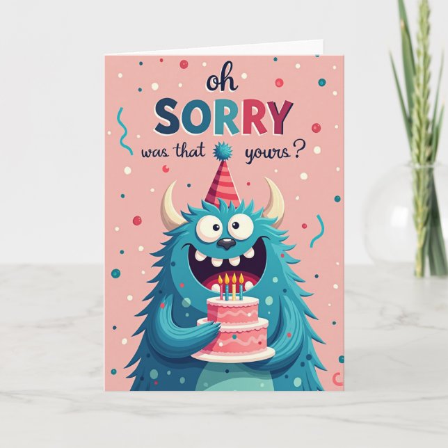 Carte d'anniversaire de monstre drôle (Devant)