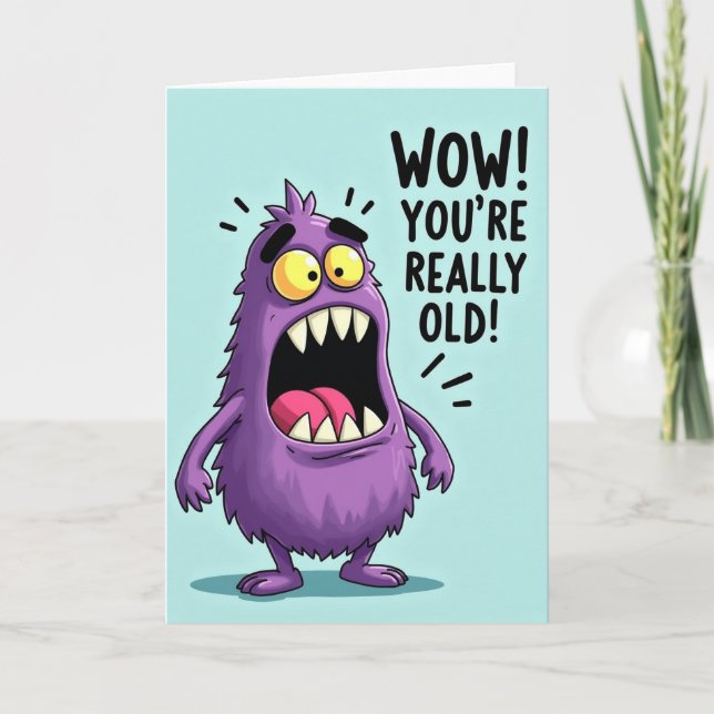 Carte d'anniversaire de monstre flou (Devant)