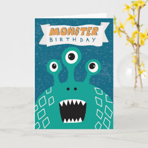 Carte d'anniversaire de monstre pour enfants