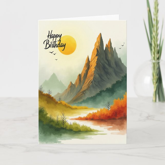 Carte d'anniversaire de montagne (Devant)